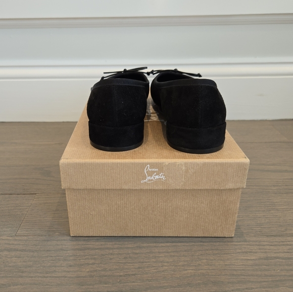 $795 Christian Louboutin Sweetie Jane Black Suede Ballerina Flats EU 37 US 7 NIB - Picture 8 of 13